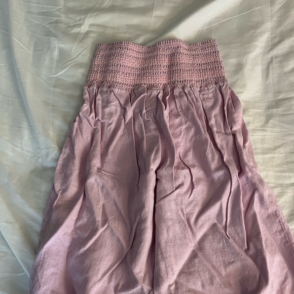 Pink Linen Flowy Pants - Picture 3 of 4